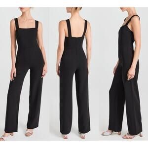 NEW Good American Black Tailored Jumpsuit Size 6 / 3XL Sleeveless Wide Leg Chic